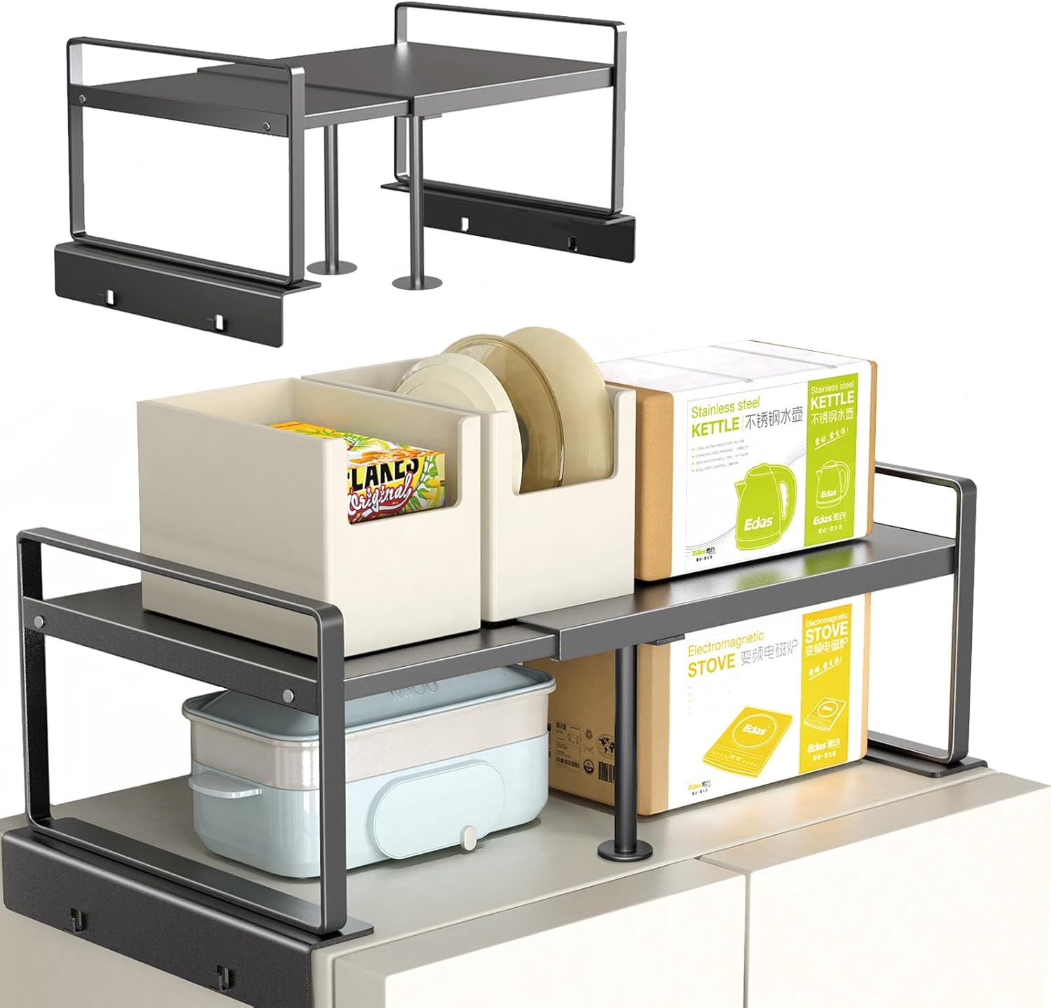 Top Of Fridge Storage Organizer ，Refrigerator Storage, Adjustable 20.8