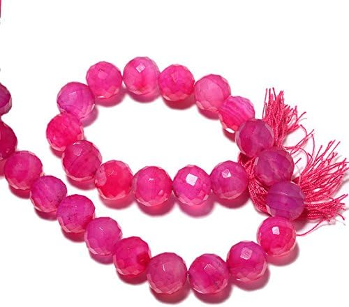 13 inch natural beads strand of 7-9mm faceted rondelle pink chalcedony gemstone beads for DIY jewelry - necklace, bracelet, earring, ring.