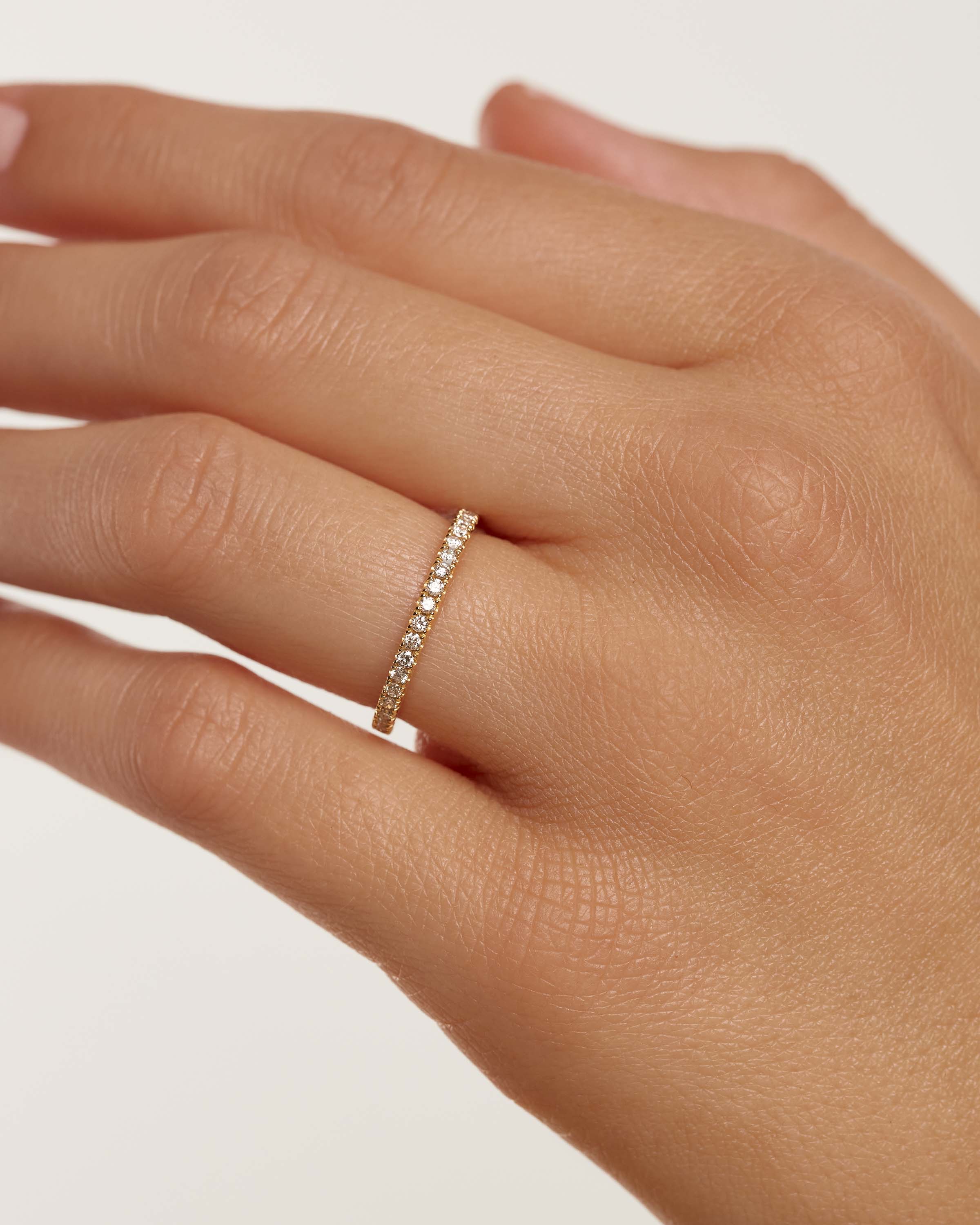 Diamonds and gold Eternity Medium Ring