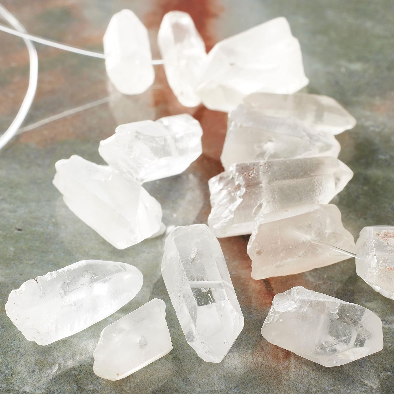 Bead Landing Clear Crystal Chunk Beads, 12 Pack