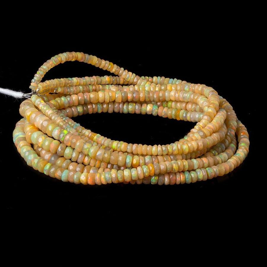 4-6mm Ethiopian Opal Faceted Rondelles Beads Yellow Opal Beads 16