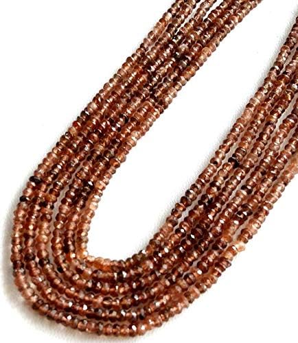 13 inch natural beads strand of 3-3.5mm faceted rondelle andalusite gemstone beads for DIY jewelry - necklace, bracelet, earring, ring.