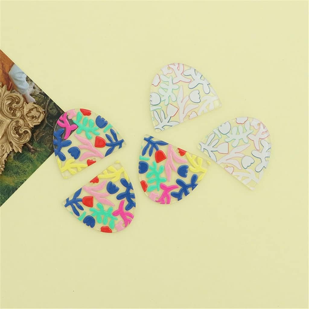 SIDUFHAOPKLL Colourful Geometric Clashing Love Flower Studs DIY Earrings Handcrafted Material Kit(Black)