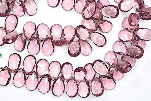 2 Strands AAA 7 Inch 9x14mm Strand Vivid High Polish Rholite Garnet Quartz Faceted Pear Shape Briolette Beads Code-HIGH-59535