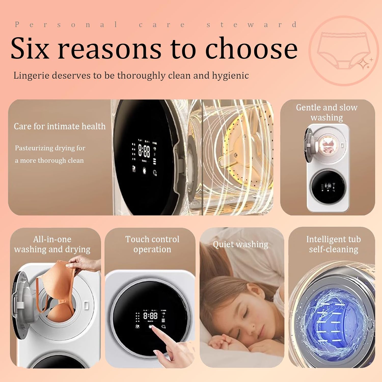 Compact Portable Washing Machine, Single/double Drum, Wall-mounted & Desktop, 3.5l Stainless Steel Tub, Smart Touch, Fully Automatic Washer Dryer For Dorm, Apartment, Rv, Travel A Desktop