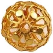 Designer .97 Grams 20K Gold 11x10mm Lacy Roundel Bead | 11x10mm | 1 Bead | for Jewelry Making