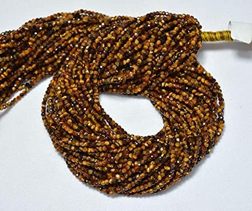 BEADS GEMSTONE 10 Strands, Tiger's Eye Beads, Faceted Rondelle Beads, Yellow Tiger's Eye Cut Beads, Gemstone for jewelry, 2.50mm 12.5 Inches Code-HIGH-25227