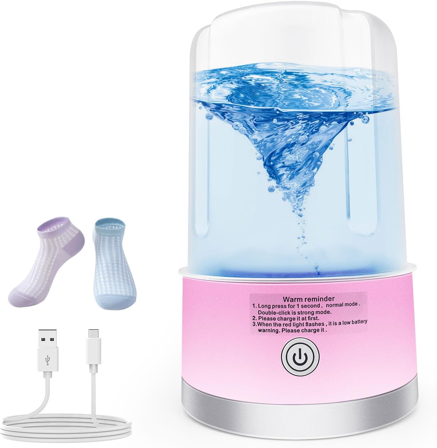 Portable Mini Washing Machine | Compact Deep Cleans Underwear, Baby Clothes, Small Laundry | Lightweight for Apartment, Dorm, Hotel, Travel & Camping | Quiet Energy-Efficient (Pink)