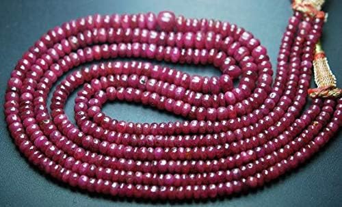 16 Inch Strand, Genuine Pink Sapphire Smooth Rondelles 4.5-7.5mm aprx Code-HIGH-56117
