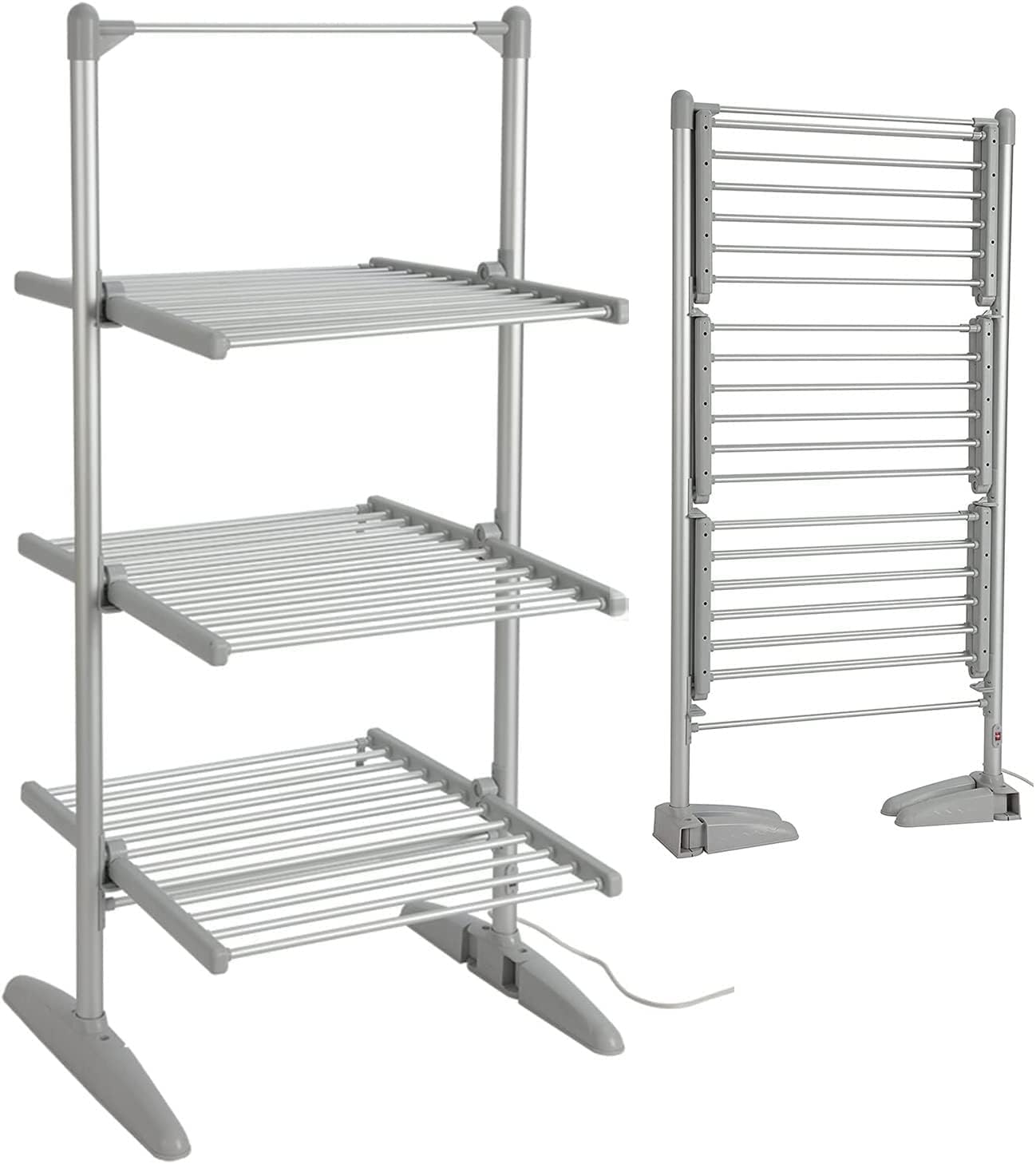 Heated Clothes Aire Dryer, 3-Tier Folding Electric Clothes Drying Racks Indoor, 300W Stainless Steel Electric Towel Clothes Portable Movable Energy-Efficient Laundry Dryer The New