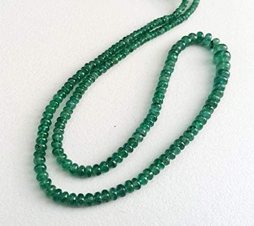 Emerald Beads, Emerald Plain Rondelle Beads, Emerald Necklace, Original Emerald, 2.5mm - 6mm, 8 Inch