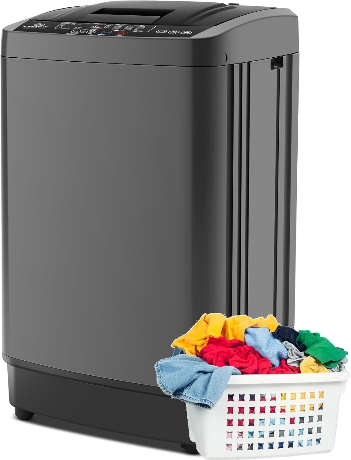 Nictemaw Portable Washing Machine 17.8 lbs, 2.4 Cu.Ft Full-Automatic Washer with Drain Pump, 10 Programs & 8 Water Levels, Efficient Compact Laundry Washer for Small Homes, Apartments, RVs, Dorms