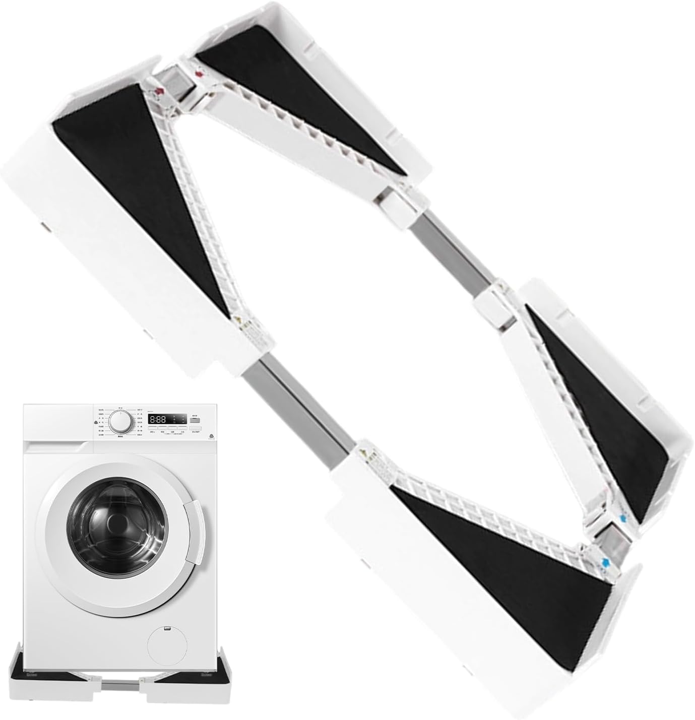 Washer Dryer Pedestal, Stackable Stand, Large Laundry Room Utility Storage, Metal Construction Load Bearing Design, Home Appliance Organizer, Washer Dryer Stand For RV Bathroom Balcony Patio Use