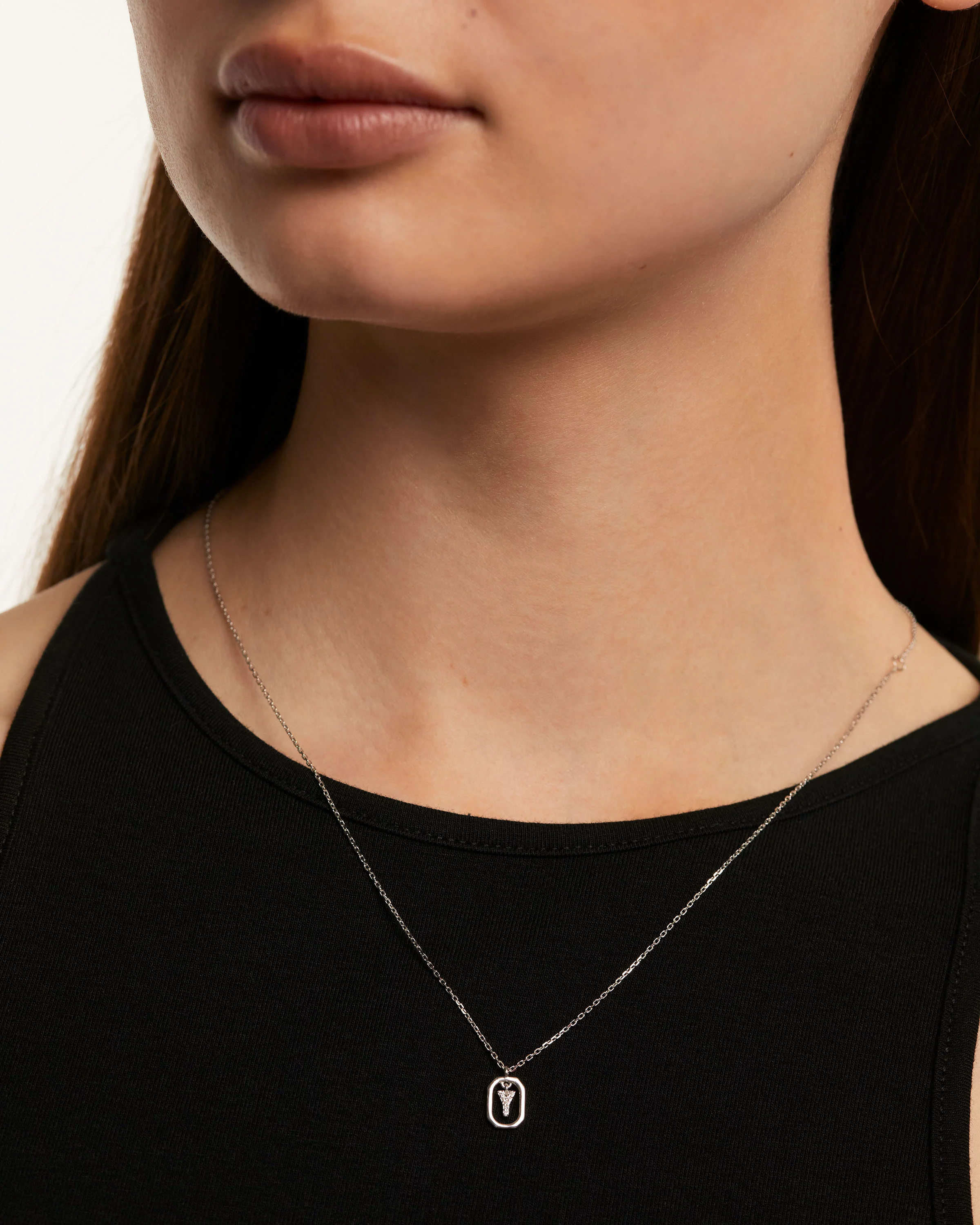 Mini Letter Y Silver Necklace