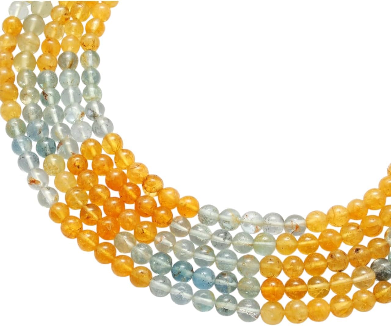 Kanika Creations Natural Multi Aquamarine Beads 5.5–6mm – 65 Pcs, 15