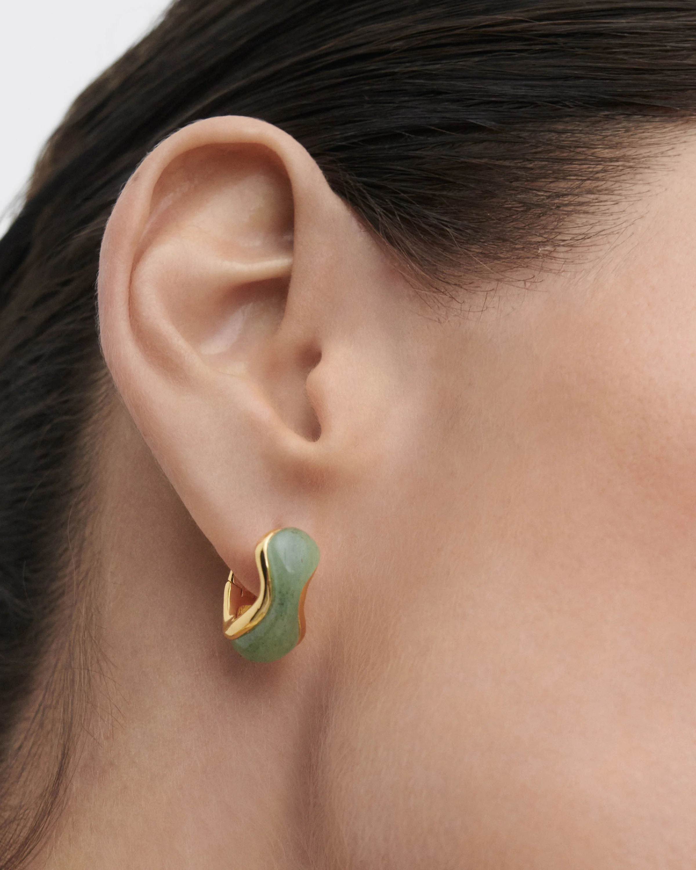 Green aventurine Musa hoops