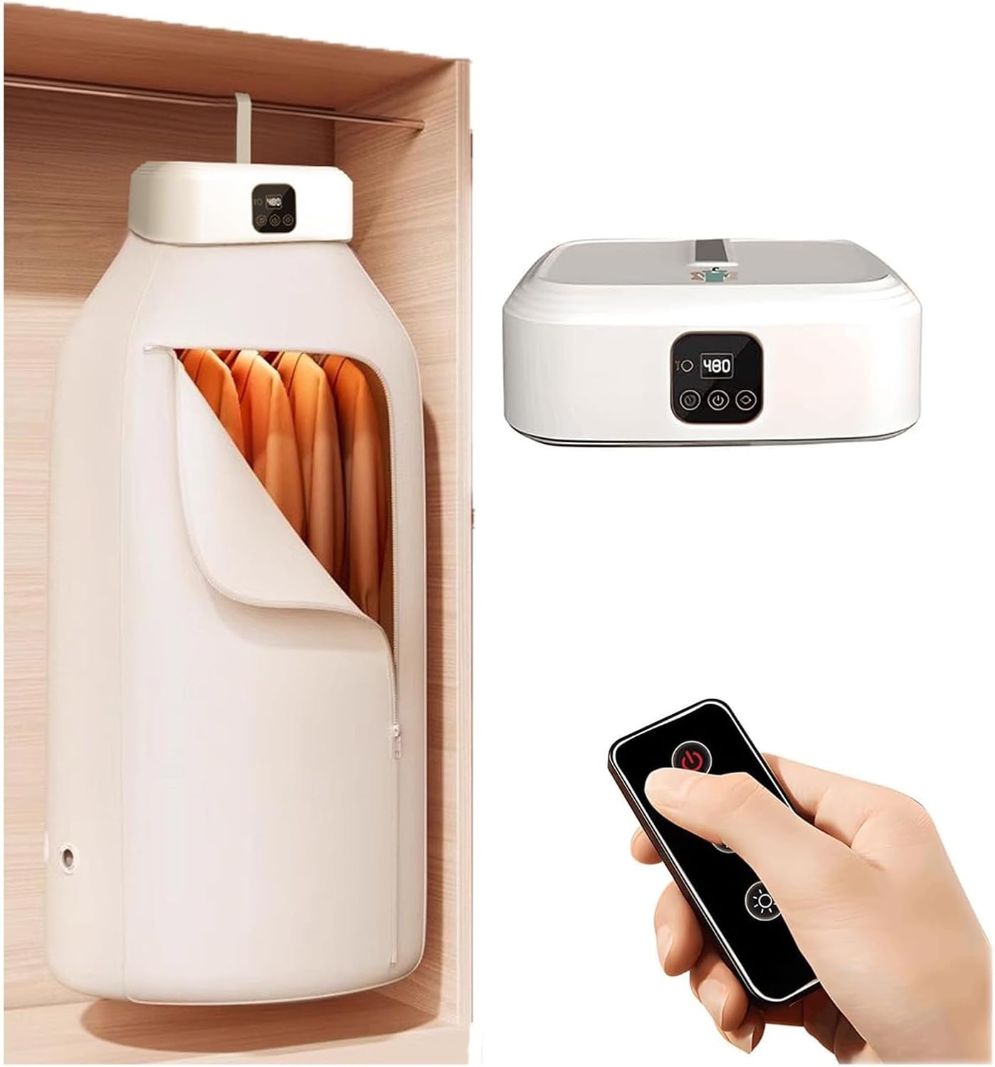 Portable Clothes Dryer,Mini Laundry Dryers With Remote Control,360° Full Hot Air Drying,Small Compact Foldable Electric Drying Machine With Dry Bag,for Travel,RV, Home,Apartment