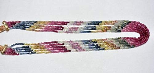 Multi Sapphire Gemstone Beads, Sapphire Smooth Rondelle Beads, Gemstone for Jewelry, 2.5mm - 3.5mm, 16 Inches Strand Code-HIGH-33840