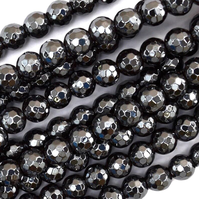 13 inch Strand of Natural gem Hematite, 10mm Round Smooth Beads for DIY Jewelry Making. | Beads_04610, As Per Photo
