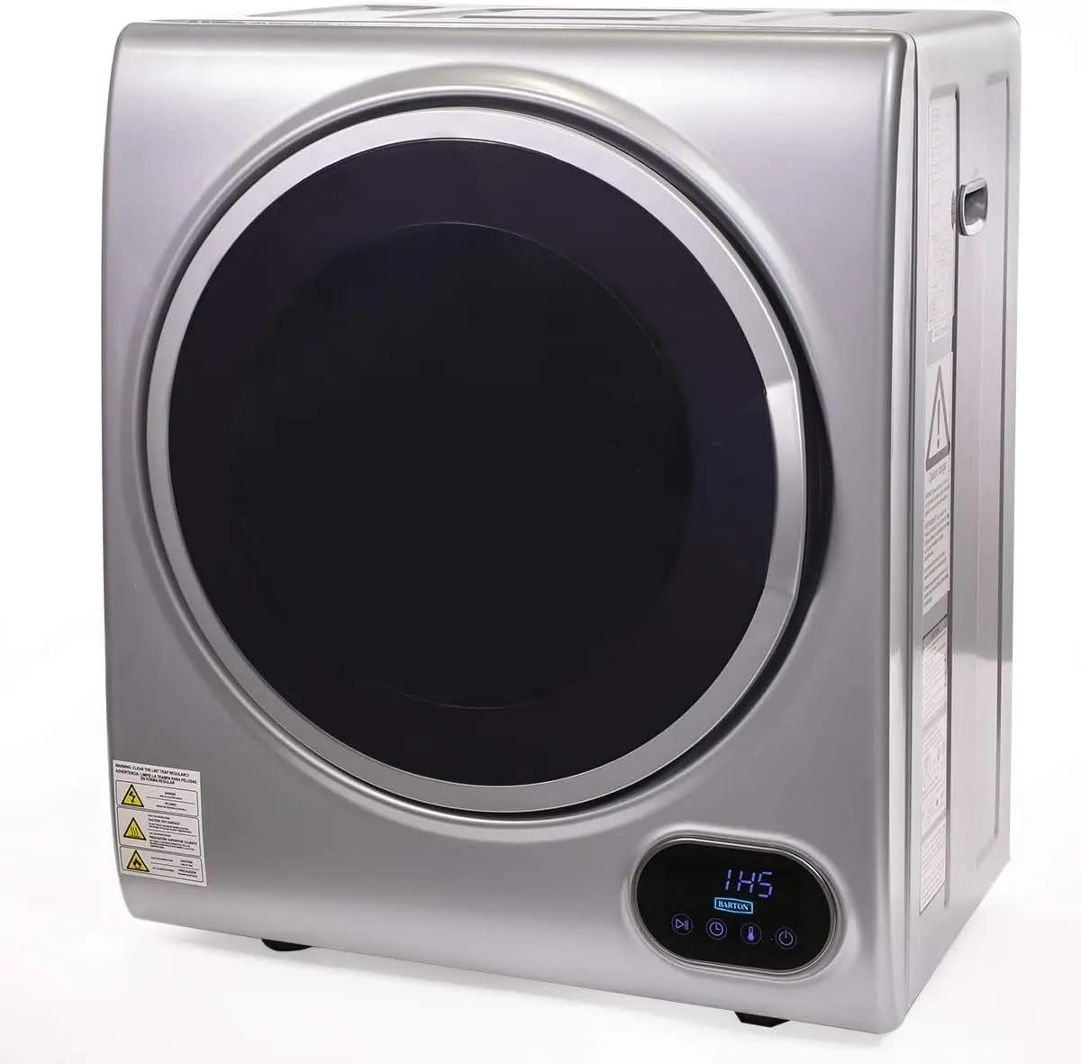Tumble Dryer Silver w/Digital Timer Automatic Portable Electric RV Apartment Clothes Laundry Compact(Silver)