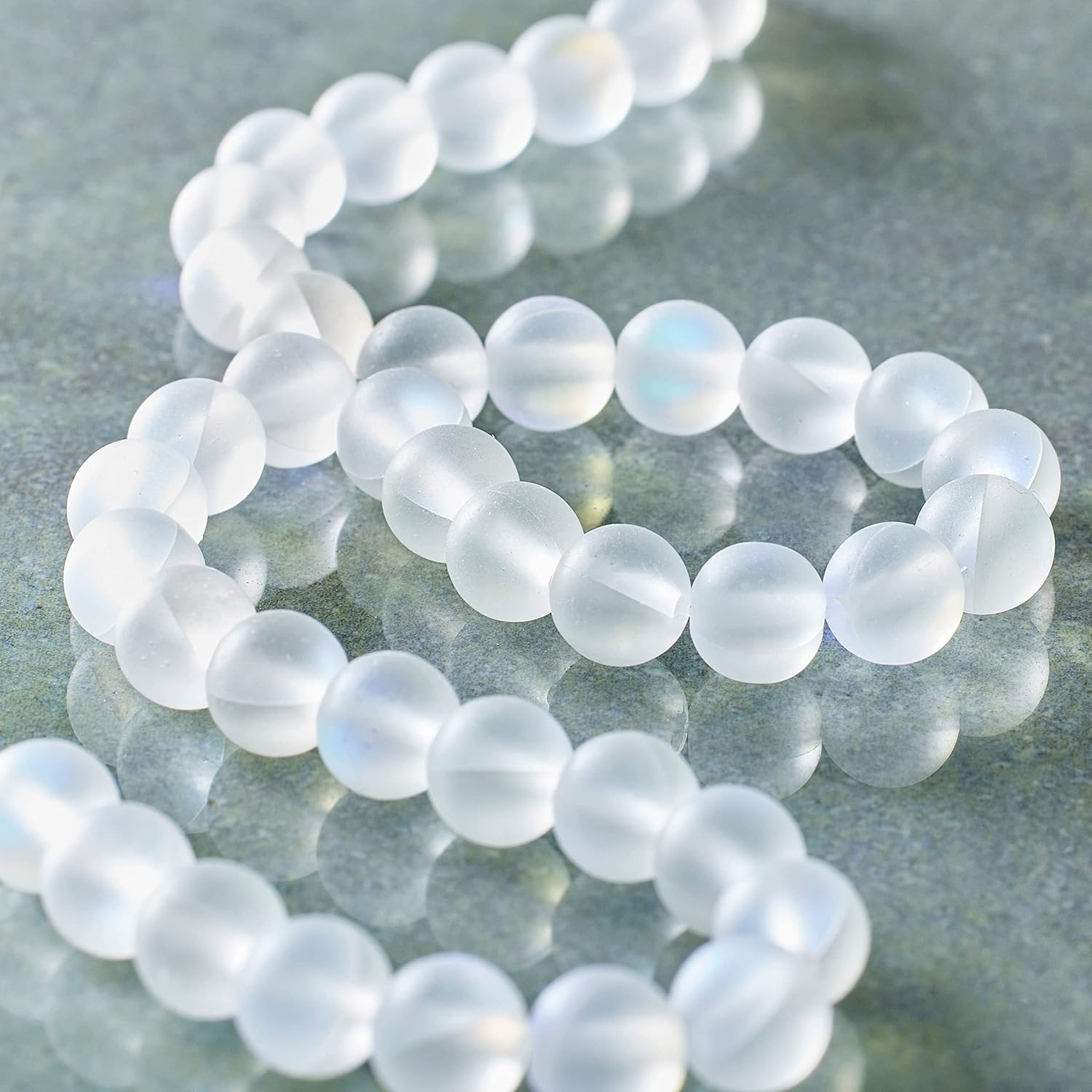 Bead Landing White Opal Glass Round Beads, 6mm, 12 Pack