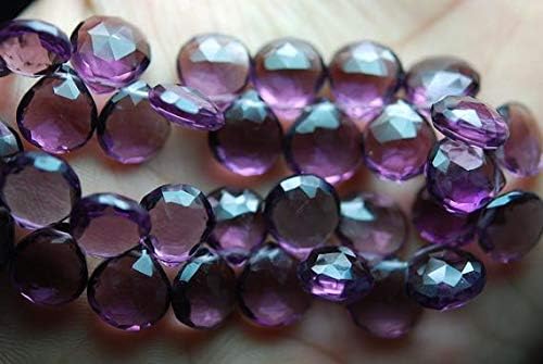 8 Inches Strand,Kunzite Pink Quartz Faceted Heart Briolette,Size 11mm Code-HIGH-54438