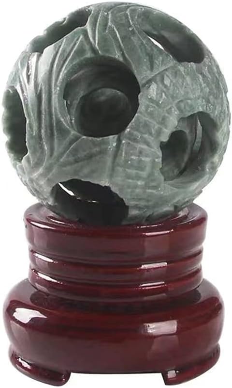 Health & Household 1pc Natural Carving Transfer Xiuyan Jade Hollow Crystal Balls Spheres 90mm for Healing