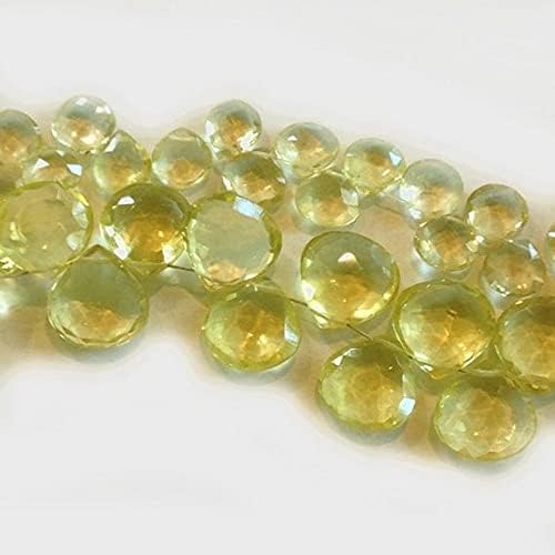 Lemon Quartz Faceted briolettes, AA+ Grade 6.5x6.5mm 16 Beads