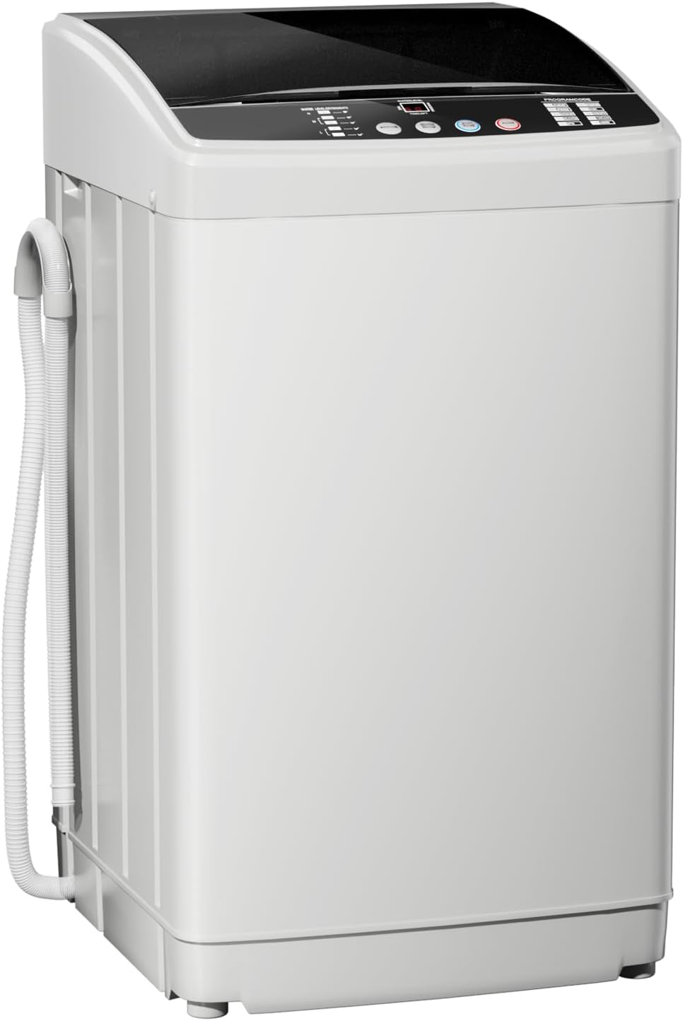 TABU 20lbs Portable Washing Machine, 2.8Cu Ft Full Automatic Washing Machine with Drain Pump, Automatic Washer and Dryer with 10 Wash Programs & 8 Water Levels for Apartment, Home, RV, White