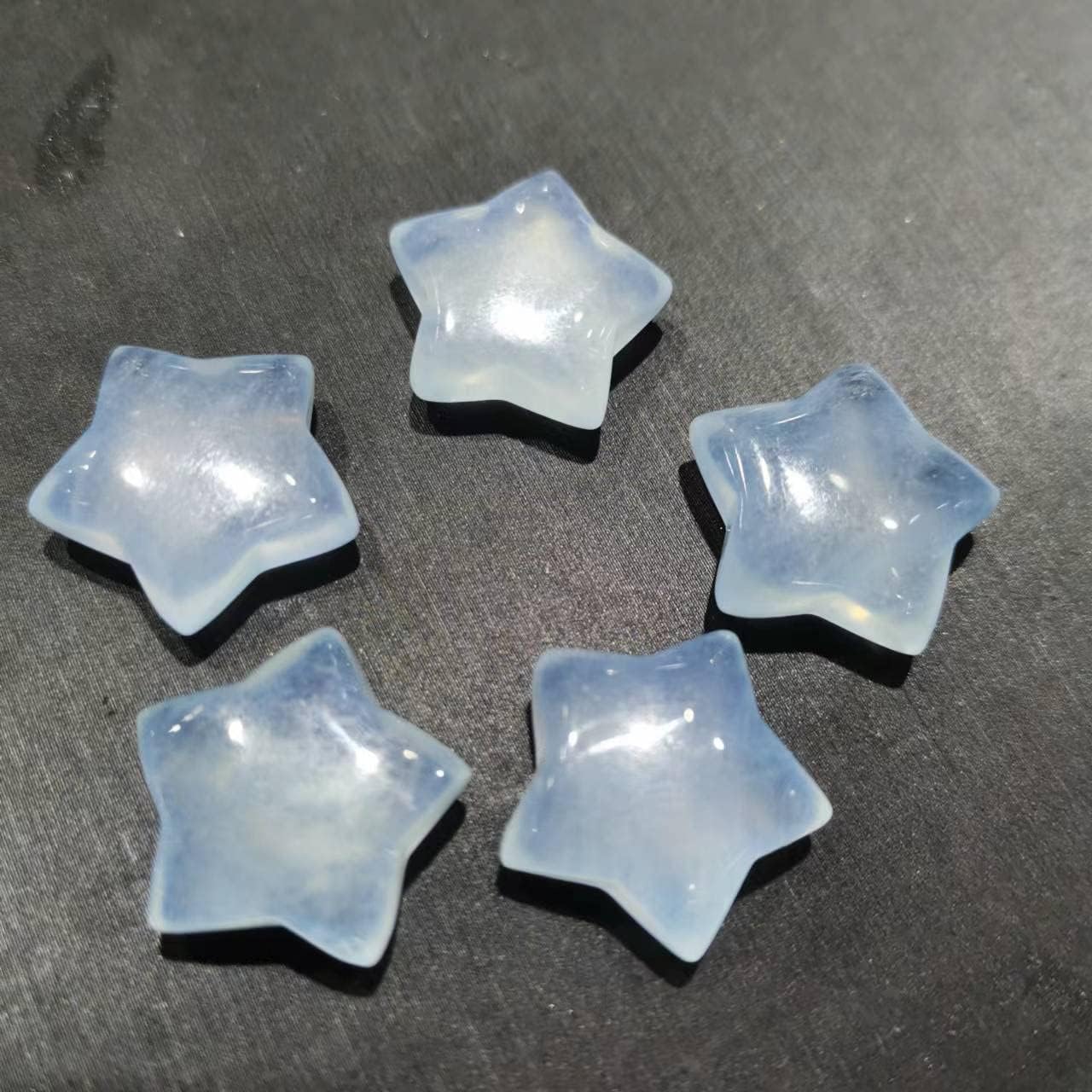 5pcs Natural Aquamarine Crystal Mini Star and Moon for DIY (Color : Star)