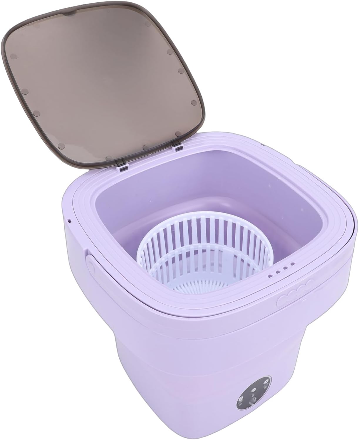 Diydeg 8L Portable Washing Machine with 3 Cleaning Modes, Foldable Washer, Drain Basket, Small Laundry Machine for Toddler Clothes, Underwear, Socks, Toys (Purple)