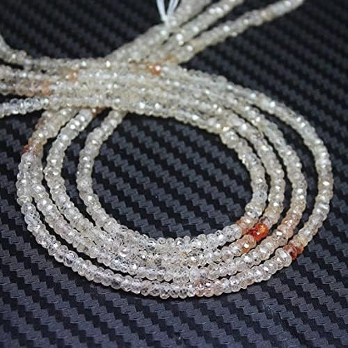 Beads Gemstone Natural Shaded Zircon Faceted Rondelle Micro Gemstone Craft Loose Beads Strand 17 Inch Long 4mm Code-HIGH-25846
