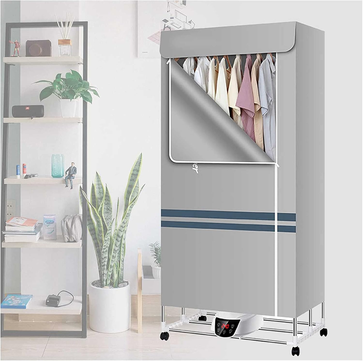 Electric Clothes Dryer, Efficient Indoor Wet Laundry Warm Air Heated Drying Rack Wardrobe, Portable Clothes Airer 2/3-Tier Electric Clothes Drying Rack Foldable Energy Saving The New