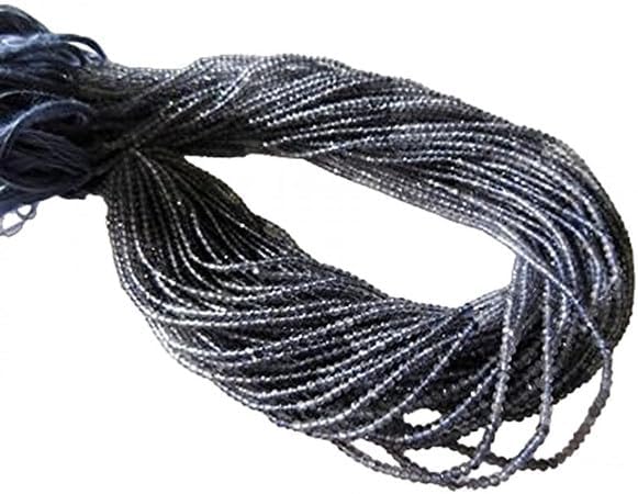 3mm Natural Iolite Shaded Faceted Round Rondelles Beads 13 Inch lot of 5 Strands Chik-STRD- 92041