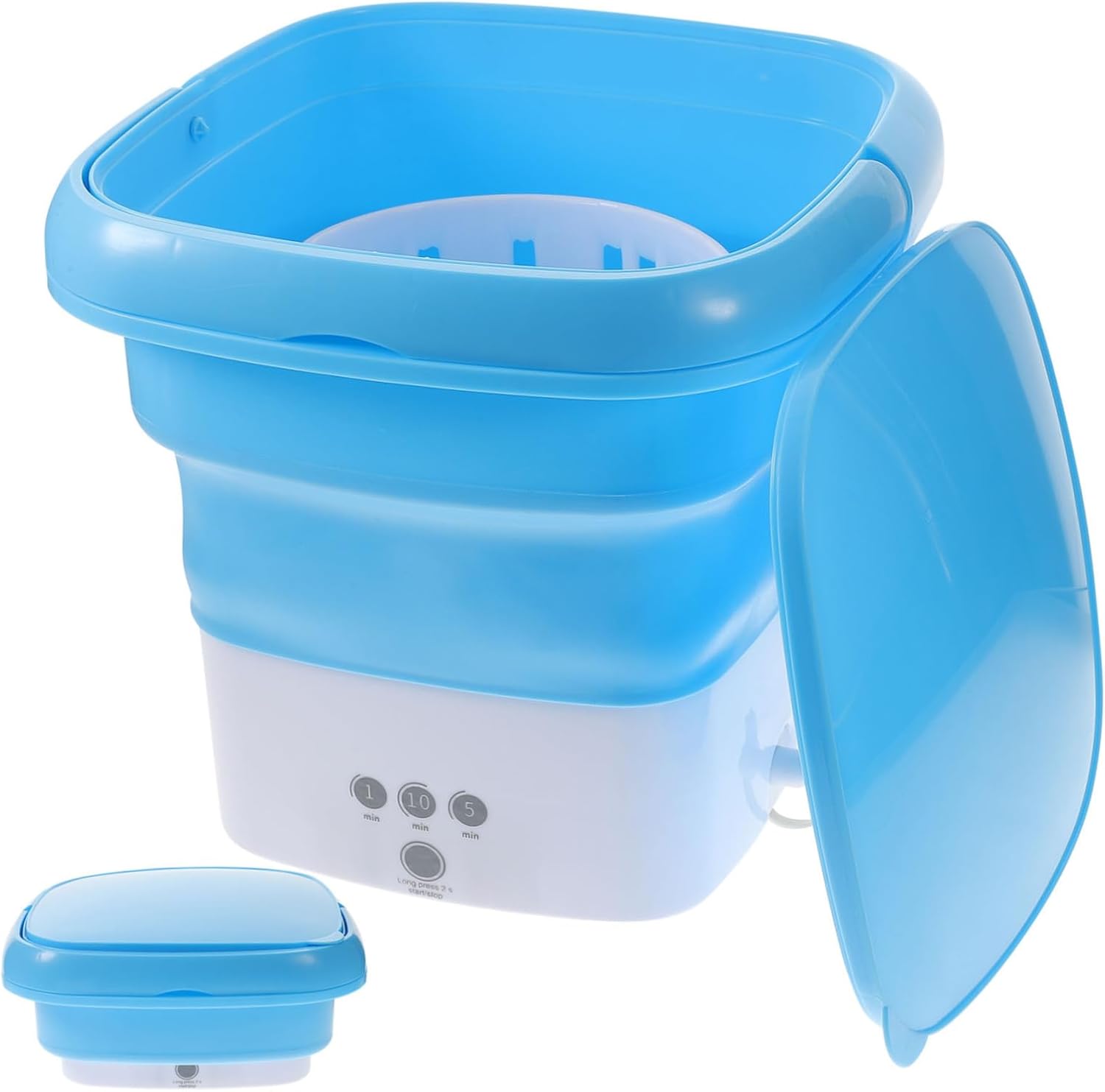 Portable Foldable Washing Machine Mini Washer with Timer Touchscreen for Underwear and Lightweight Clothes High-power Motor Compact for Camping Apartments Travel US Plug