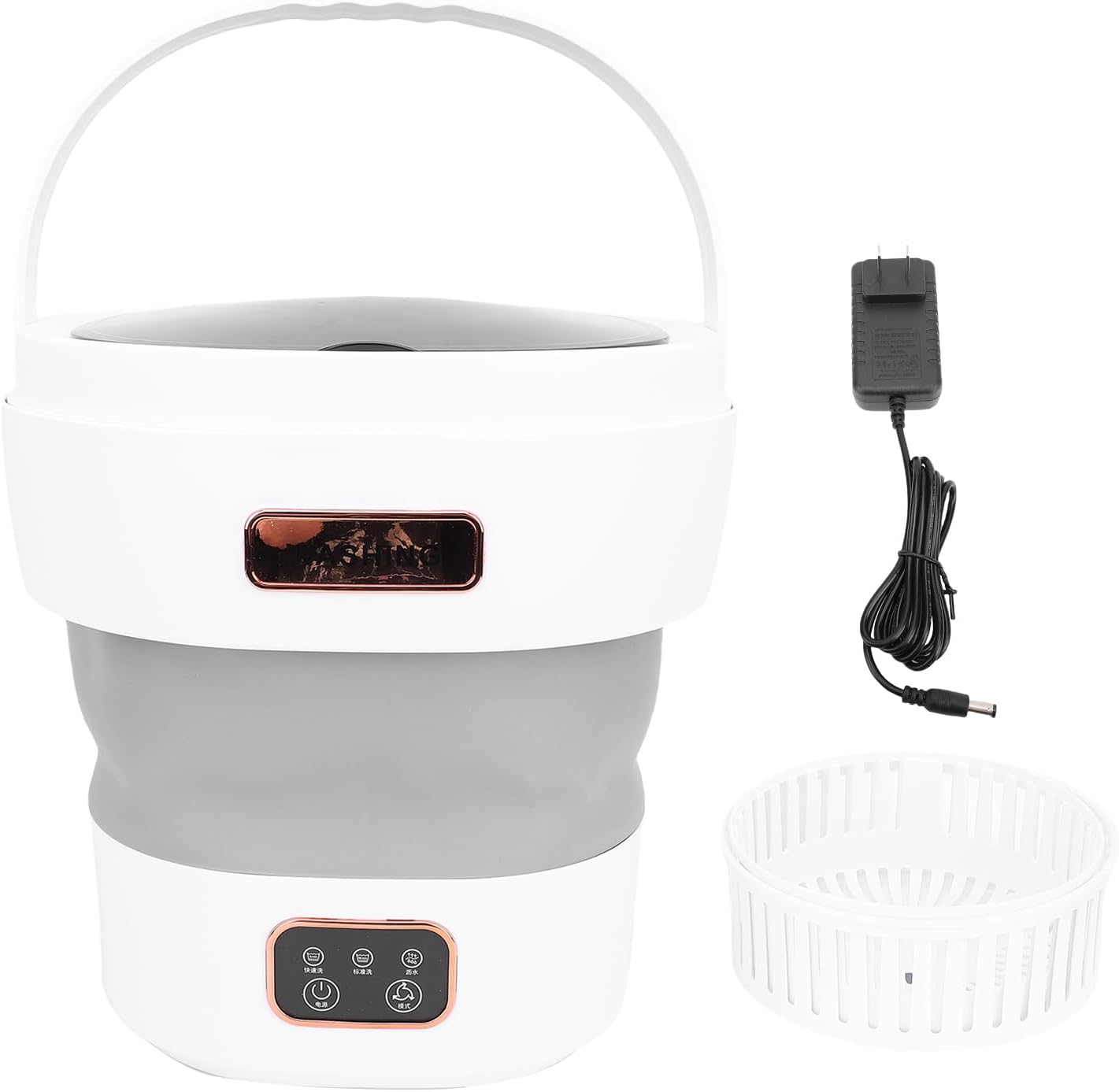 Mumusuki Portable Washing Machine 12L, Mini Washer Gentle Spin Dry Automatic Drainage Foldable Laundry Washer Deep Cleaning for Underwear, Baby Clothes (US Plug)