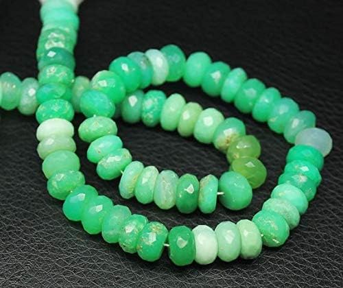 LOVEKUSH LKBEADS Green Chrysoprase Loose Faceted Rondelle Micro Gemstone Craft Loose Beads Strand 7 Inch Long 9mm Code-HIGH-1201