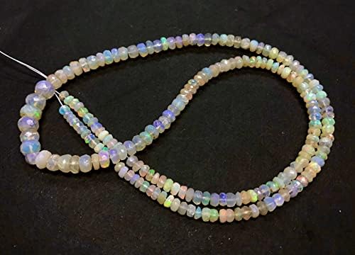 Natural Opal RONDELLE Faceted Beads 3.5-5mm 18 inch Long String Jewelry Making Gemstone Beads for Necklace Bracelet