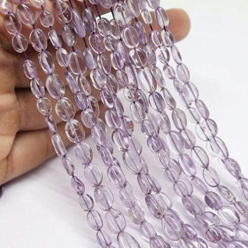 10 Strand Pink Amethyst Oval Gemstone Loose Craft Beads Strand 13 Inch Long 8mm 9mm Code-HIGH-1796