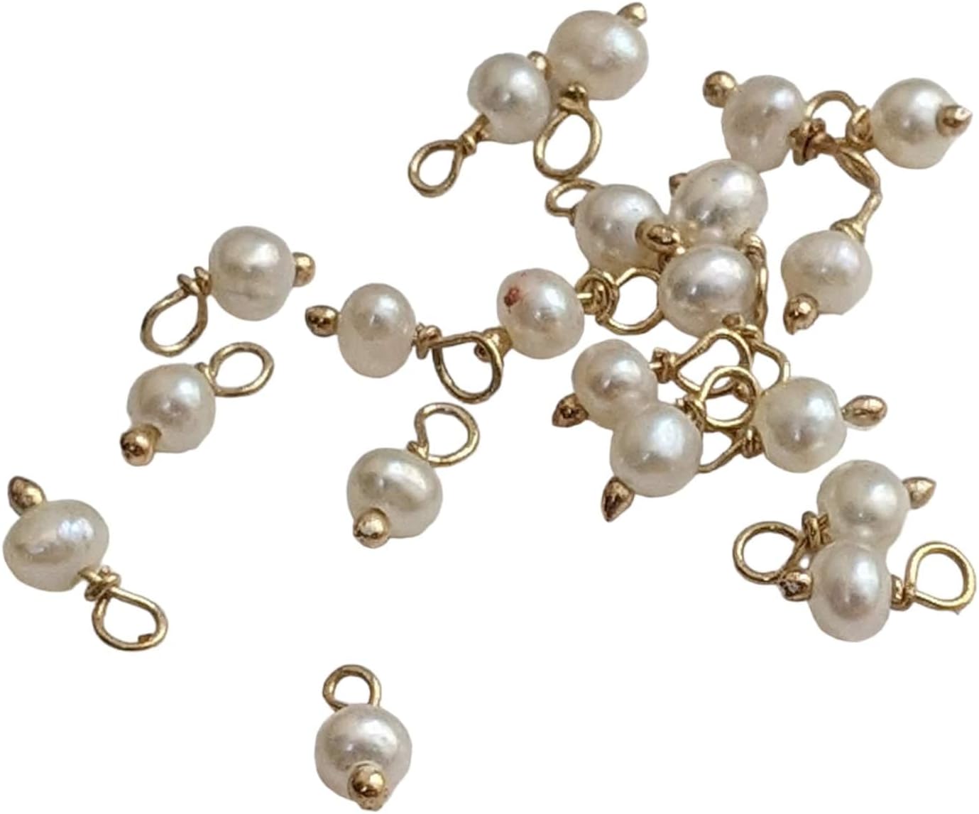 Women's 3 mm Pearl 925 Sterling Silver Wire Wrapped Pearl Rondelle Beads, Pearl Jewelry Hangings, Loose Pearl Beads (50Pcs To 100 Pcs Options)