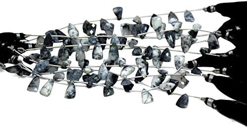 dendrite opal faceted pyramid shape briolette size 9 by 15 (9x15) five perfectly