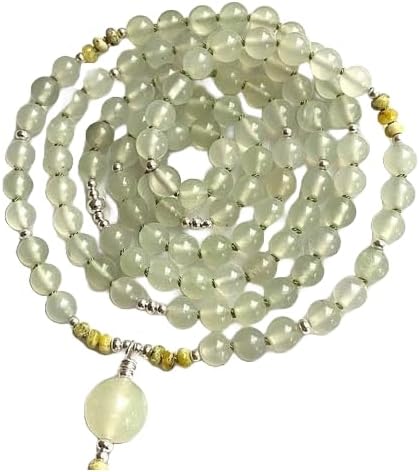 Natural serpentine,lizardite 6mm,2mm 108 Mala Beads, Spiritual, Meditation Beads, Reiki, Japa Mala, Buddhist Prayer Beads, Yoga Bracelet, healing beads LKMALA-RRGU-3448