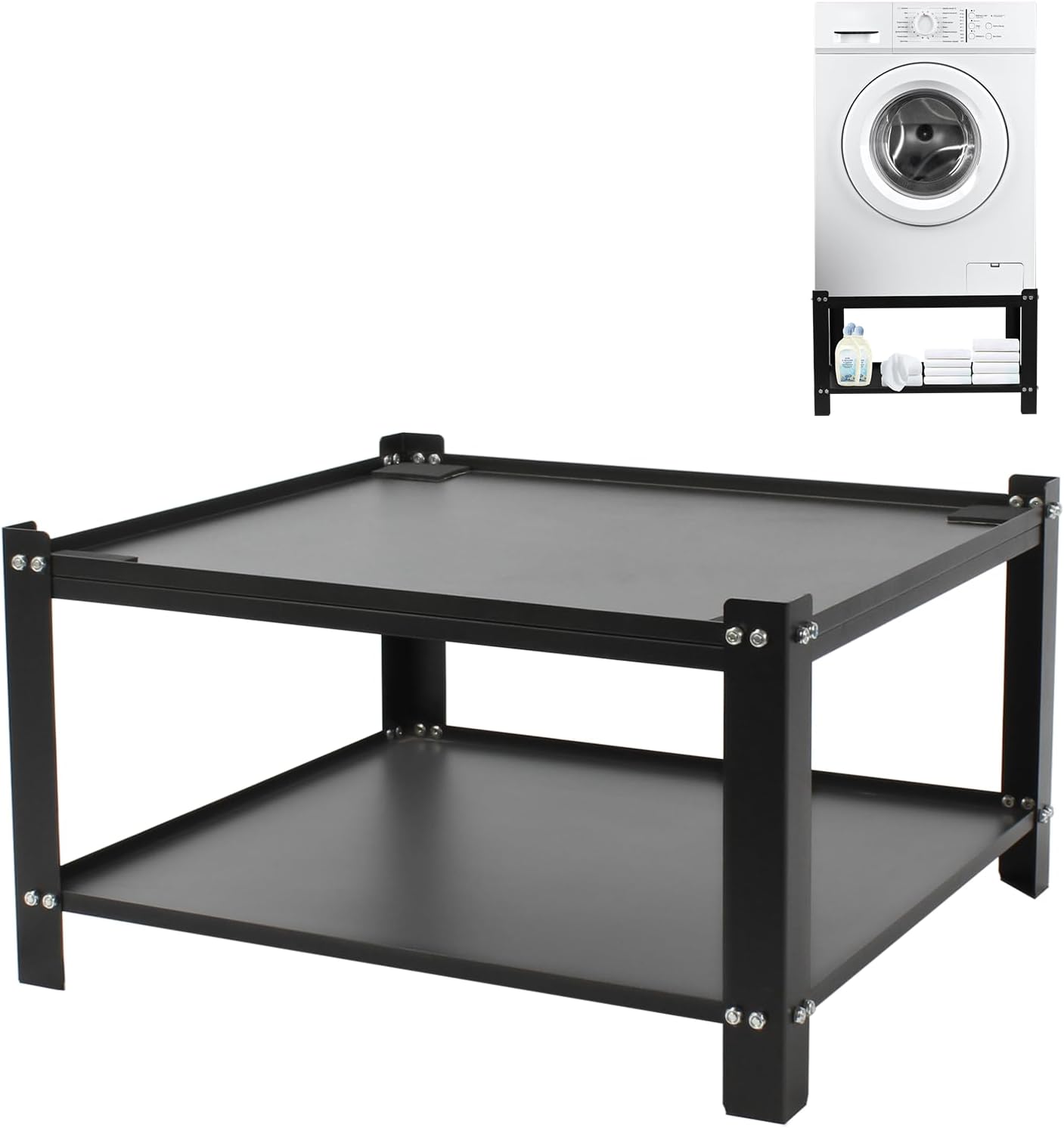 Universal Laundry Pedestal for Washer and Dryer Stand W28''xD28''xH16'' - 700lbs Load Capacity Heavy Duty Washing Machine Stand