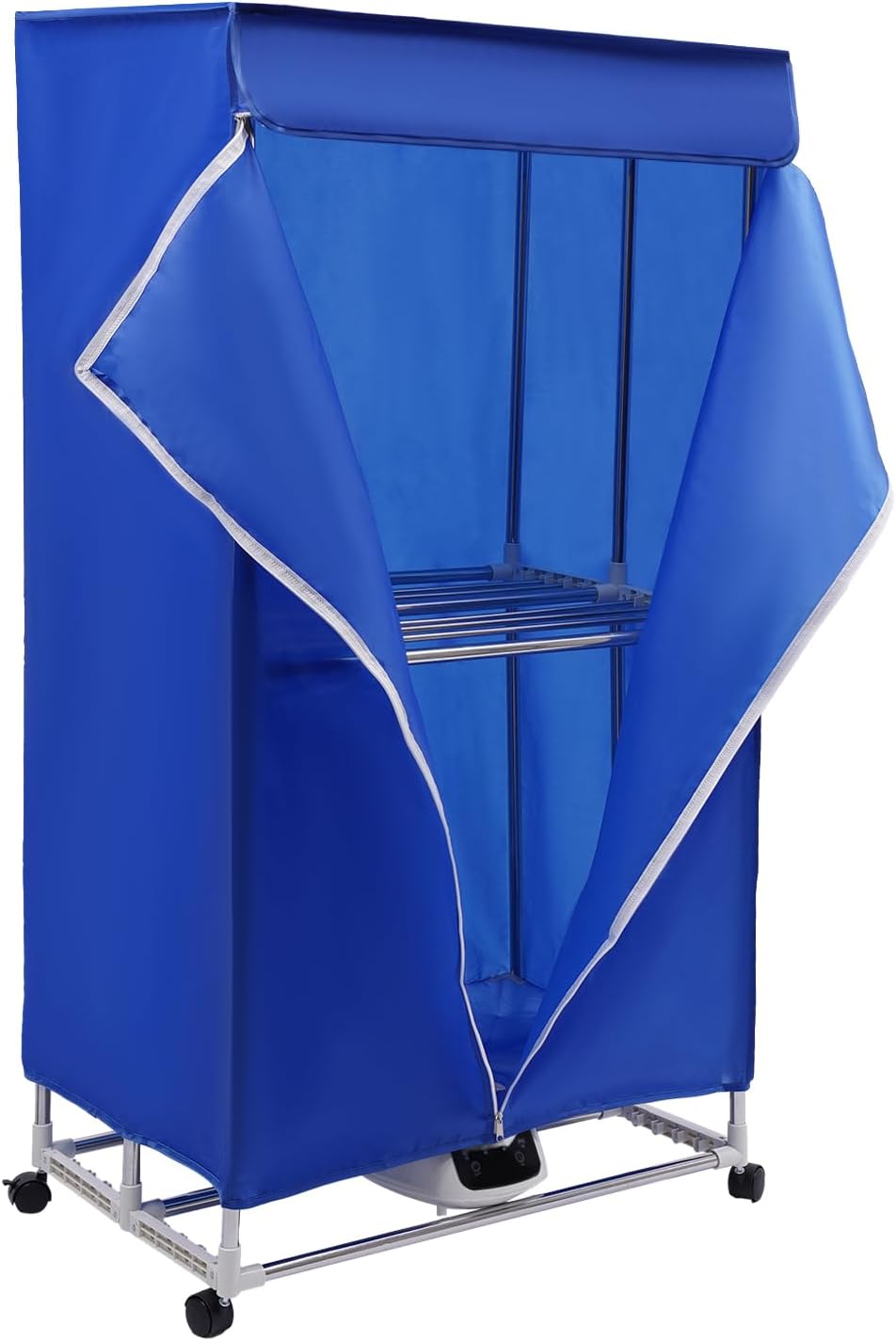 Blue Portable Clothes Dryer, 1200-1500W Foldable Dryer with PTC 5-Layer Heating - 66.14lbs Load Capacity, Stainless Steel&Oxford Cloth, 45dB Quiet, for Apartments, RVs, Travel