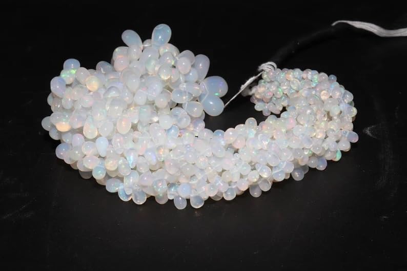 AAA+Ethiopian Opal Smooth Tear Drops Beads 3 * 5-6 * 8 mm Opal Plain Beads Fire Opal Beads Flashy Opal Bead for Making Jwelery
