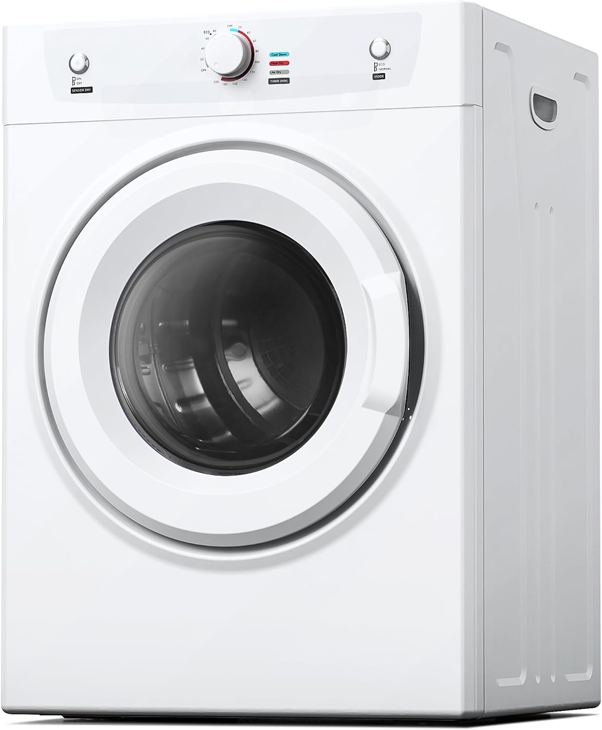 Euhomy Dryer, 1500W Clothes Dryer with Stainless Steel Tumbler, 3.5 Cu. Ft. Drying Machine with Exhaust Hose for Apartment, White