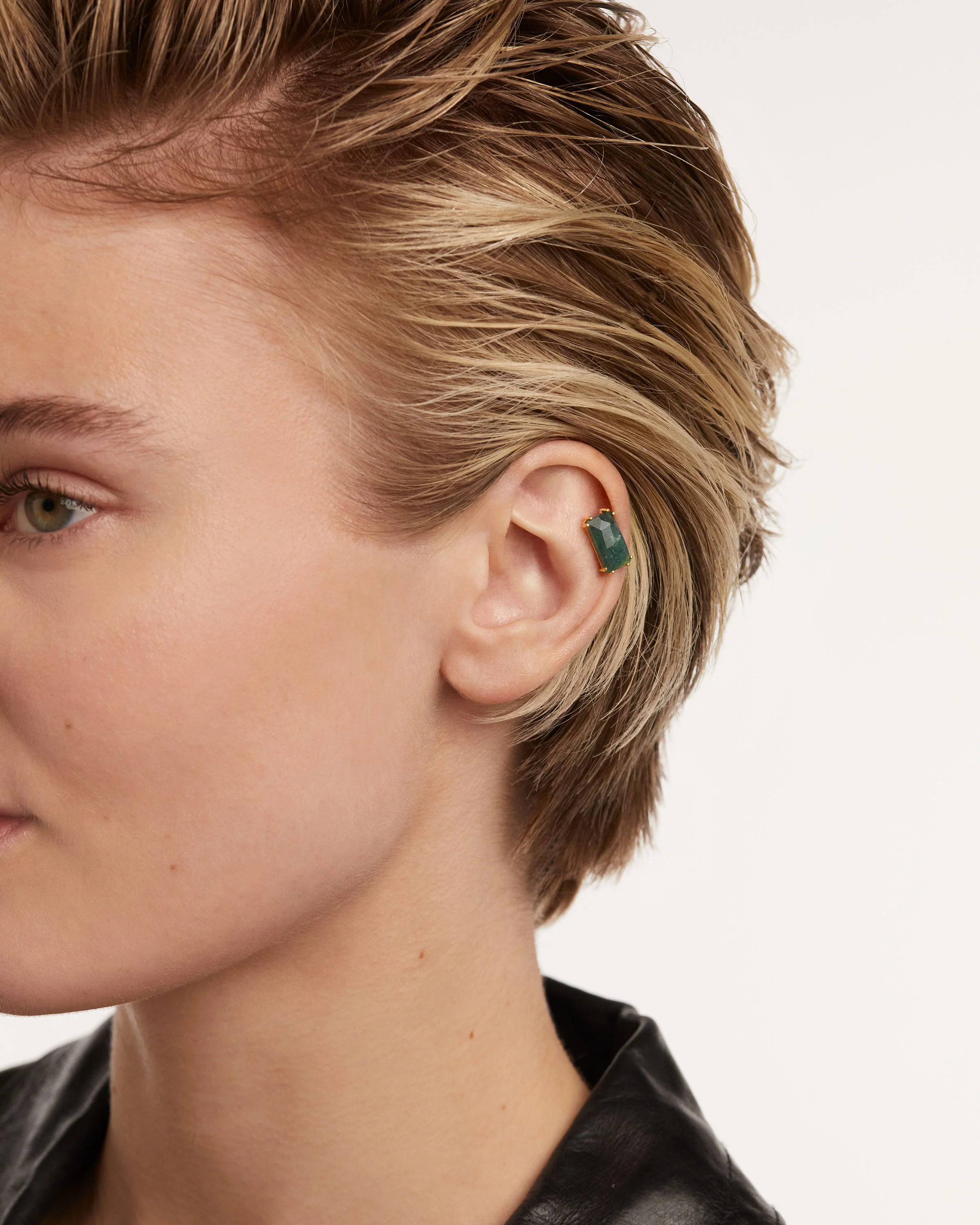 Maiko Moss Agate Single Earring