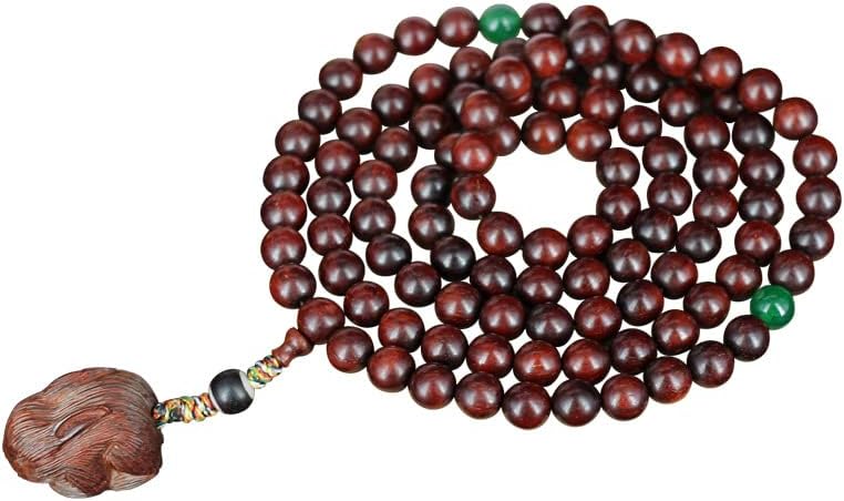 金星8mm108颗小叶紫檀文玩手链 佛珠项链女手串男毛衣链 兔子款式(小叶紫檀兔子款0.6)