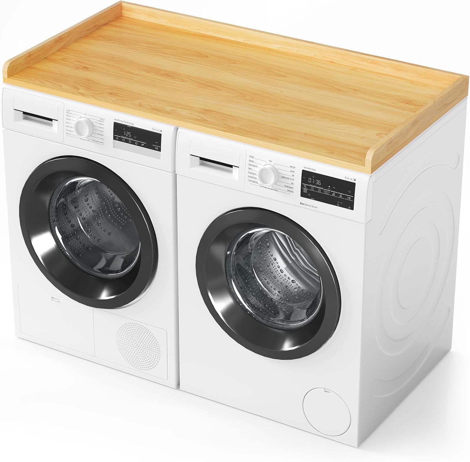 SpaceAid Washer Dryer Countertop, Laundry Wood Shelf Topper with Edge, 54