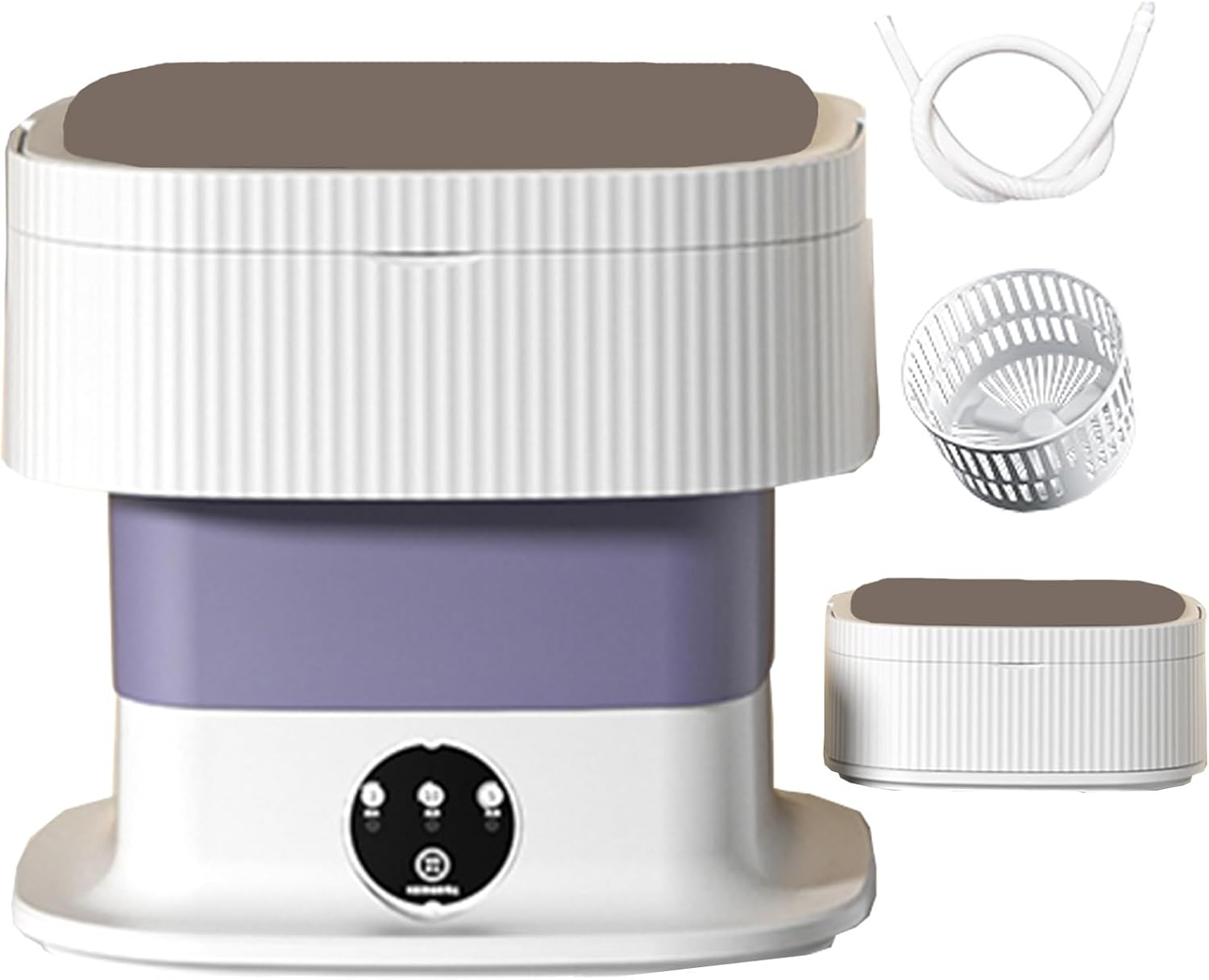 Portable Washing Machine Foldable, Mini Washer 12l High Capacity, with Soft Spin Dry, for Underwear, Baby Clothes, or Small Items (Color : Purple)